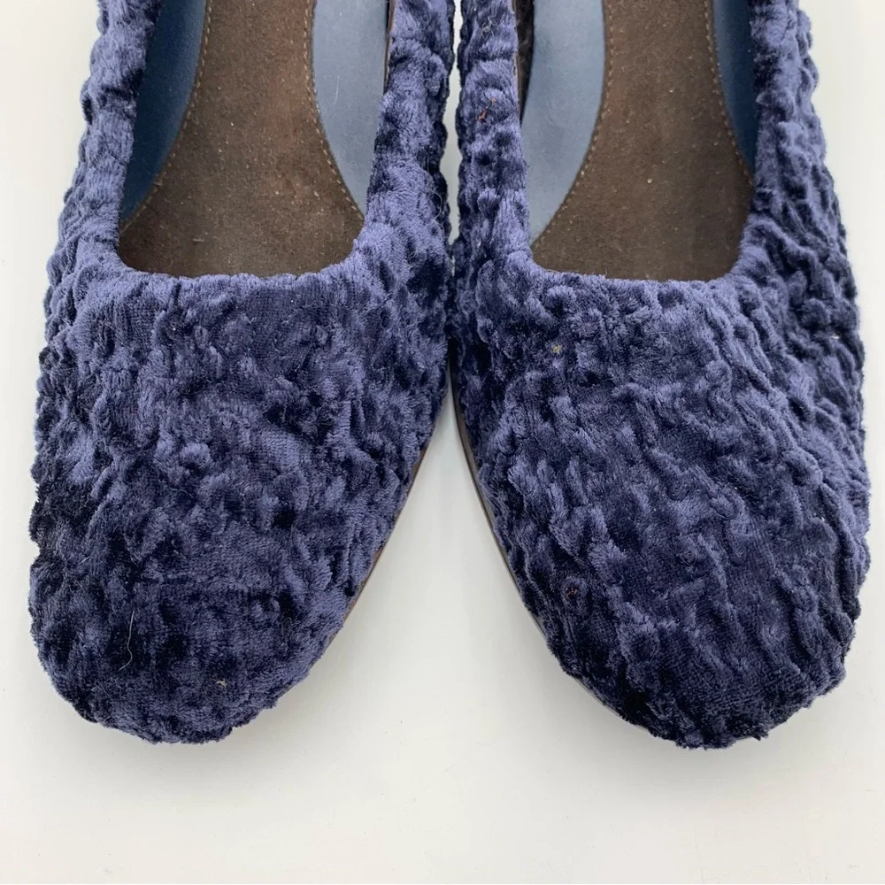 Aerosoles Crushed Velvet Heels Pumps Navy Blue Sz 8 “Lust Worthy”‎ Dress Shoes